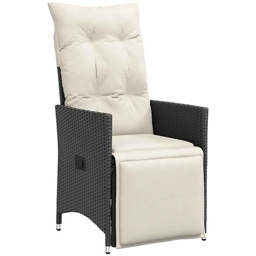  9-dijelni vrtni blagovaonski set s jastucima crni od poliratana Crna 190 x 80 x 75 cm Slike