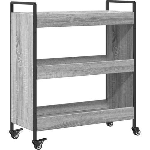  Kuhinjska kolica siva boja hrasta 70x30x82 cm konstruirano drvo Slike
