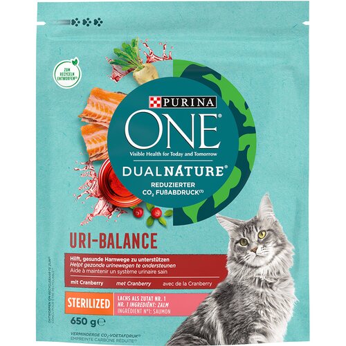 Purina ONE Dual Nature Sterilized z lososom in brusnicami - Varčno pakiranje: 4 x 650 g Cijene