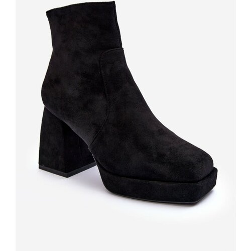 Kesi Leather shoes with massive heels black abnous Slike
