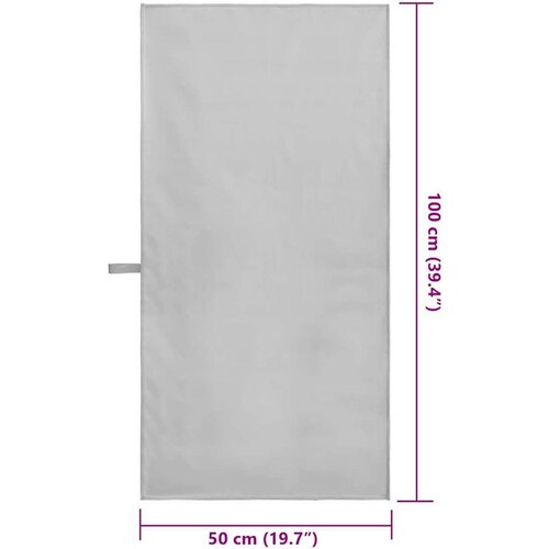 VidaXL Sportski Ručnici 2 pcs Siva 100 x 50 cm Poliester i poliamid Slike