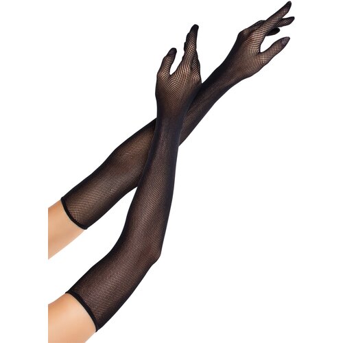 Leg Avenue Opera Length Fishnet Gloves Black Slike