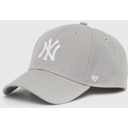 47 Brand Dječja kapa sa šiltom MLB New York Yankees boja: siva, s aplikacijom, BMVP17WBV