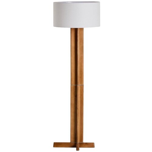 Kave Home Bela/rjava stoječa svetilka s tekstilnim senčilom (vi&amp;scaron;ina 150,5 cm) Niani &amp;ndash; Slike