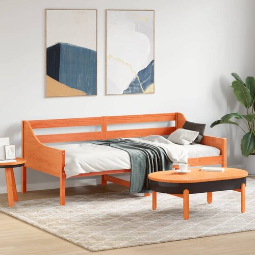  The Living Store Dnevna postelja vo&amp;scaron;čeno rjava 75x190 cm trdna borovina - Dnevna Postelja, (21497881) Slike
