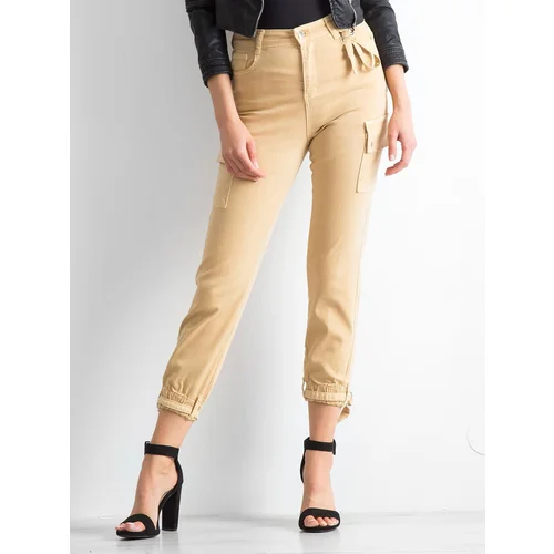 Fashion Hunters Trousers with pockets, beige