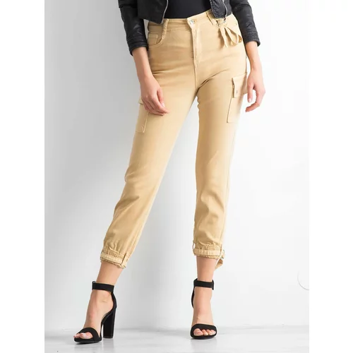 Fashion Hunters Trousers with pockets, beige
