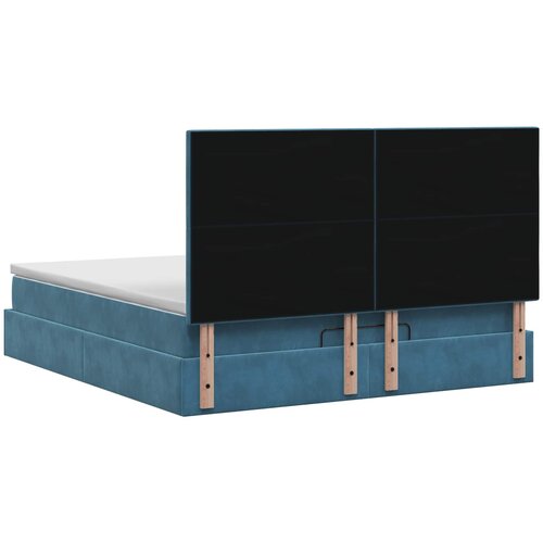  Krevet od pjene s madracem i LED-om Tamno plava 140 x 190 cm Slike