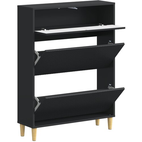  Ormar za cipele ARNHEM 78 x 24 x 103 cm Konstruirano drvo Crna Slike