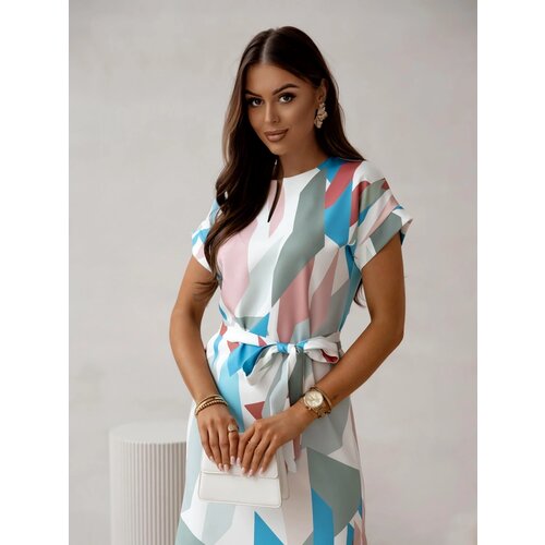 Resti Women's mini dress with short sleeves and a belt decorated with floral patterns Cijene