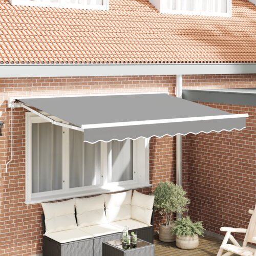 vidaXL Semi-Cassette Awning Frame Retractable Manually-Operated Metal Cene