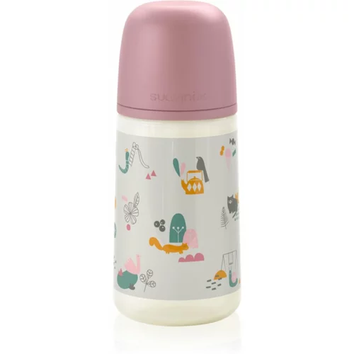 Suavinex Walk SX Pro Anatomical steklenička za dojenčke 3 m+ Medium Flow - Pink 270 ml
