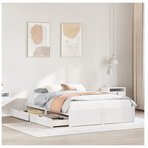 vidaXL Okvir kreveta bez madraca bijeli 160x200 cm od masivne borovine Cijene