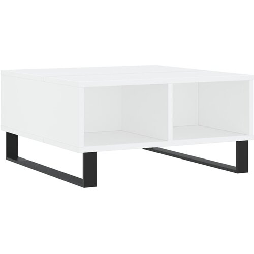 Maison Chic Klubska mizica - kavna mizica - Nizka mizica bela 60x60x30 cm inženirski les, (21753891) Cene