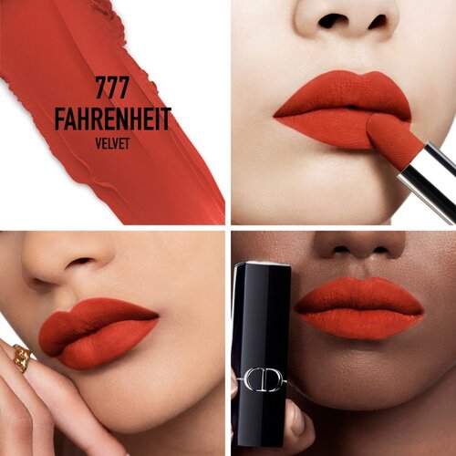 Dior Rouge The Refill dugotrajni ruž za usne zamjensko punjenje nijansa 777 Fahrenheit Velvet 3,5 g Slike