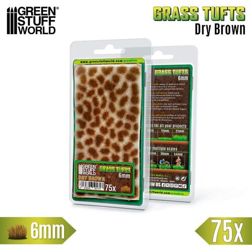 Green Stuff World Static Grass Tufts 6mm Dry Brown (75 pcs) | Buseni trave 6mm suvo braon (75 kom) Cene