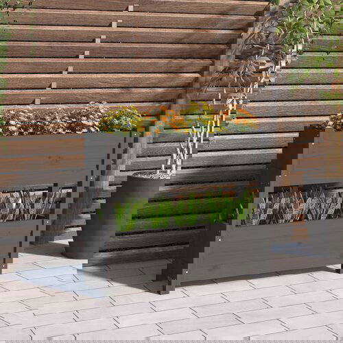 VidaXL Sadilica siva 77 x 25 x 66 cm od masivne borovine Slike