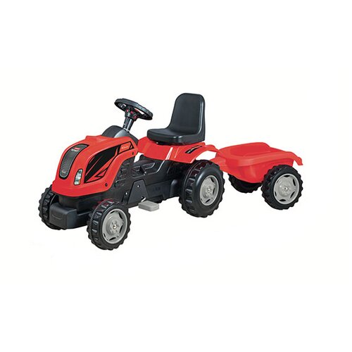 Traktor sa pedalama sa prikolicom crveni 010107 Cene