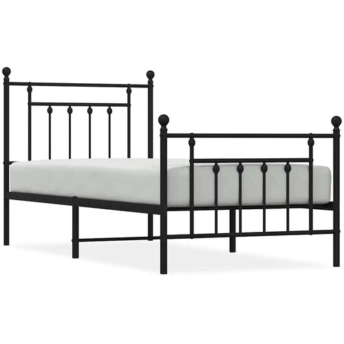  okvir kreveta uzglavlje i podnožje crni 90 x 200 cm Slike