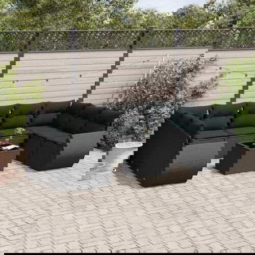 vidaXL 10-dijelni set vrtnih sofa s jastucima crni od poliratana Cijene
