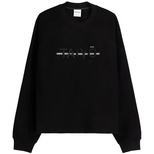 Bershka Sweater majica svijetlosiva / crna