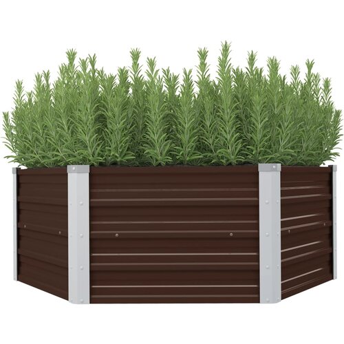 Furnova Dvignjeno cvetlično korito pocinkano jeklo 129x129x46 cm rjavo, (21920321) Slike