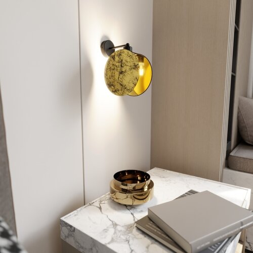  Zidna lampa MOTIF 1xE27/15W/230V zlatna Slike