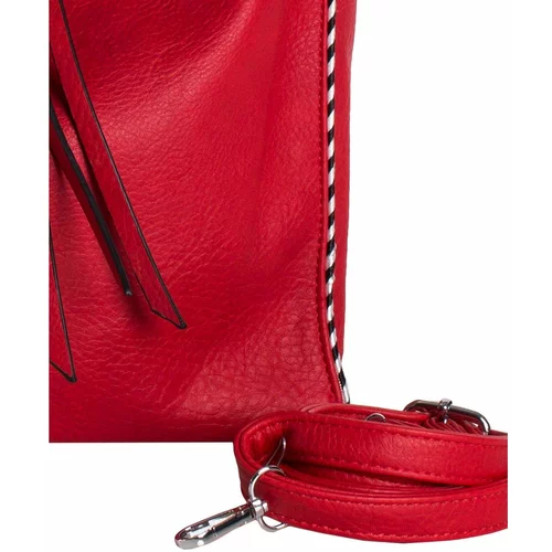 Fashion Hunters Women's red eco leather shoulder bag