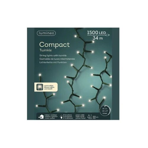 Lumineo novogodi&amp;scaron;nje LED lampice spolja&amp;scaron;nje 8 funkcija toplo bele L3400cm Slike