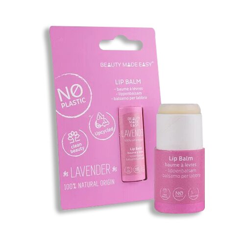 BEAUTY MADE EASY Paper Tube Lip Balm - Lavender Cene