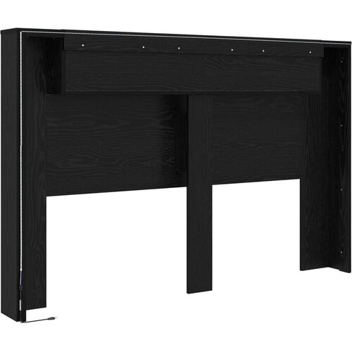  Krevetna ploča s LED-om Zidne Crni hrast 160 x 16 5 x 103 5 cm - Crni hrast 160 cm Slike