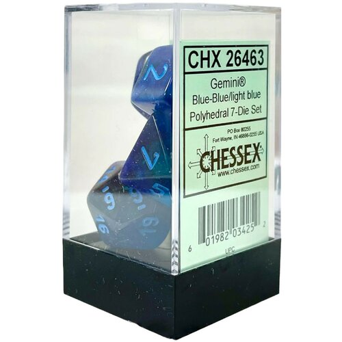 Chessex kockice - gemini - polyhedral - blue-blue & light blue (7) Slike