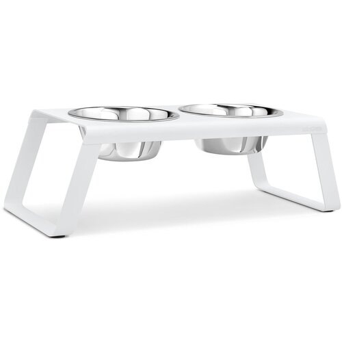 MiaCara Metalni set posuda s postoljem za pse Desco White L &amp;ndash; Slike