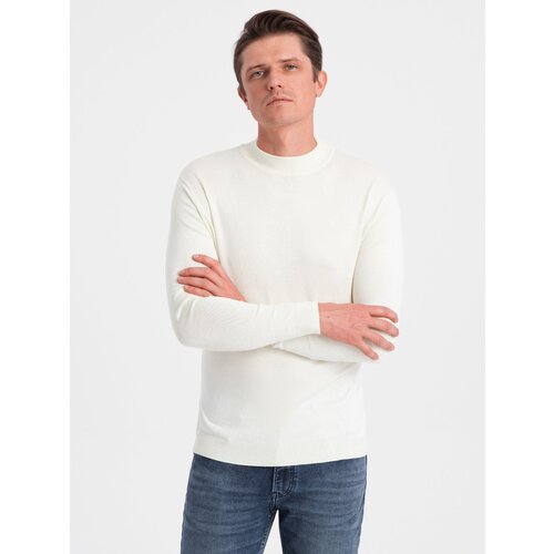 Ombre Men's knitted half turtleneck with viscose - mustard Slike