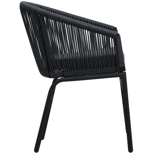  3-dijelni bistro set od poliratana s jastucima crni Slike
