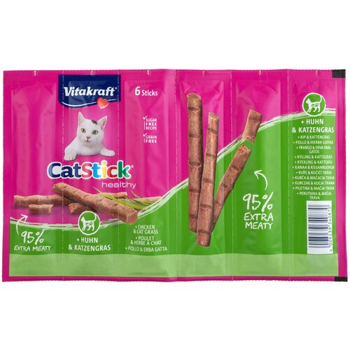 Vitakraft Cat Stick Healthy - Piščanec & trava za mačke (6 x 6 g) Cene