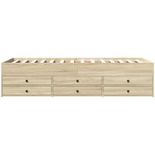  Okvir kreveta s pohranom s ladicama Hrast sonoma 80 x 200 cm Slike
