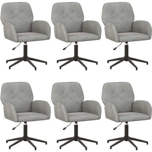 vidaXL Okretne radne stolice 6 kom. 54 x 55 x 90 cm Svjetlosiva Bar&scaron;un - Svjetlosiva 6 Cijene
