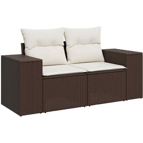  11-dijelni set vrtnih sofa od poliratana s jastucima smeđi Slike