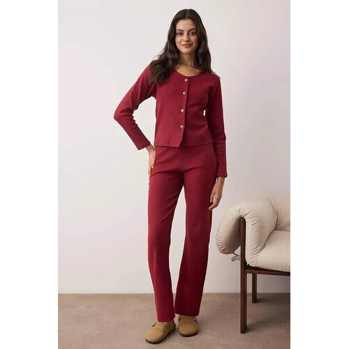 TRENDYOLMILLA Ženski set pidžame Thmaw26Pt00216, Bordo Cene