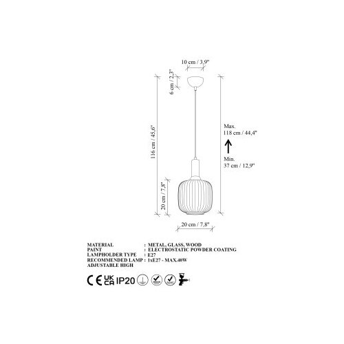 Opviq Luster Asker 15186 Ahsap Slike