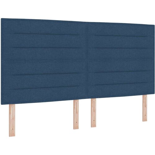 vidaXL LED Box Spring Postelja z vzmetnico Modra 180 x 200 cm blago, (5000141892) Cene