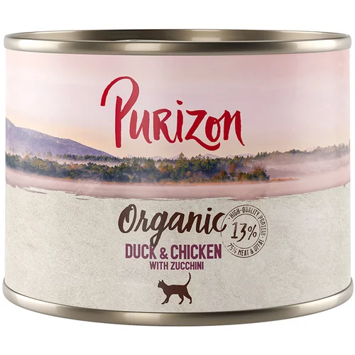 Purizon Ekonomično pakiranje Organic 24 x 200 g - Pačetina i piletina s tikvicom