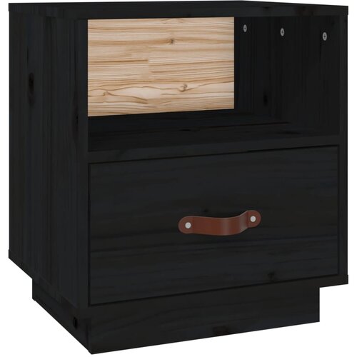 Maison Chic Nočna omarica - Nočna miza črna 40x34x45 cm trdna borovina, (21689711) Cene