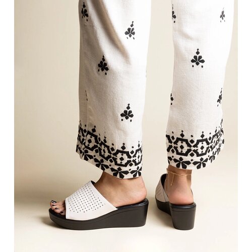 Gemre White openwork wedge mules eco leather Garvin Cene