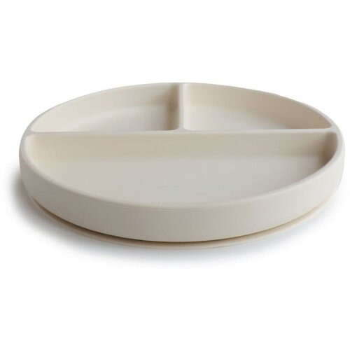 Mushie silikonski protuklizni djeljeni tanjur ivory Cijene