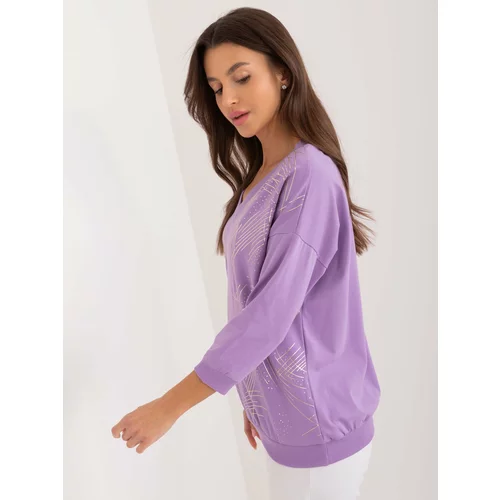 Fashion Hunters Light purple women's neckline blouse
