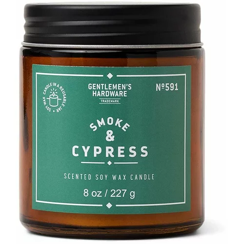 Gentlemen's Hardware Mirisna svijeća od sojinog voska Gentelmen's Hardware Smoke & Cypress 227 g