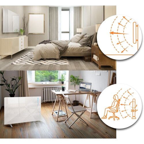 Berdsen BD-984 infrardeči panel grelnik 600 W Wi‑Fi bela Slike