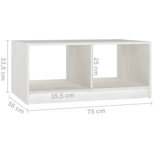  Stolić za kavu bijeli 75 x 50 x 33,5 cm od masivne borovine Slike